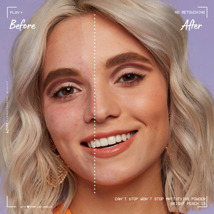 NYX Can´T Stop Won´T Stop Mattifying Powder-Brt Peach